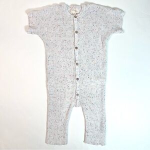 Atlas Grey Knit Speckled Romper Jumpsuit Size 18-24 months
